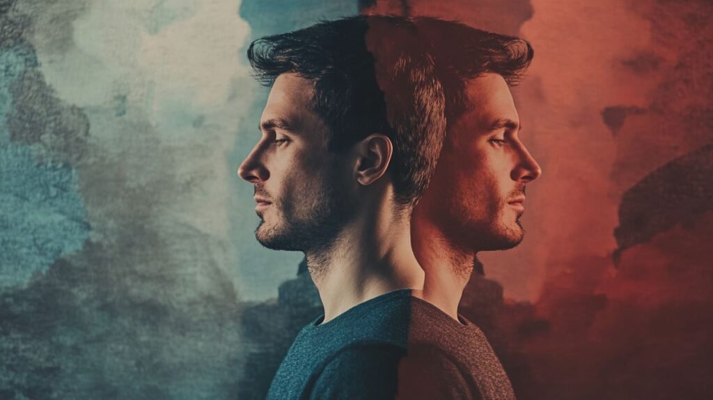 Symbolic image representing hidden feelings and unspoken struggles in men’s lives